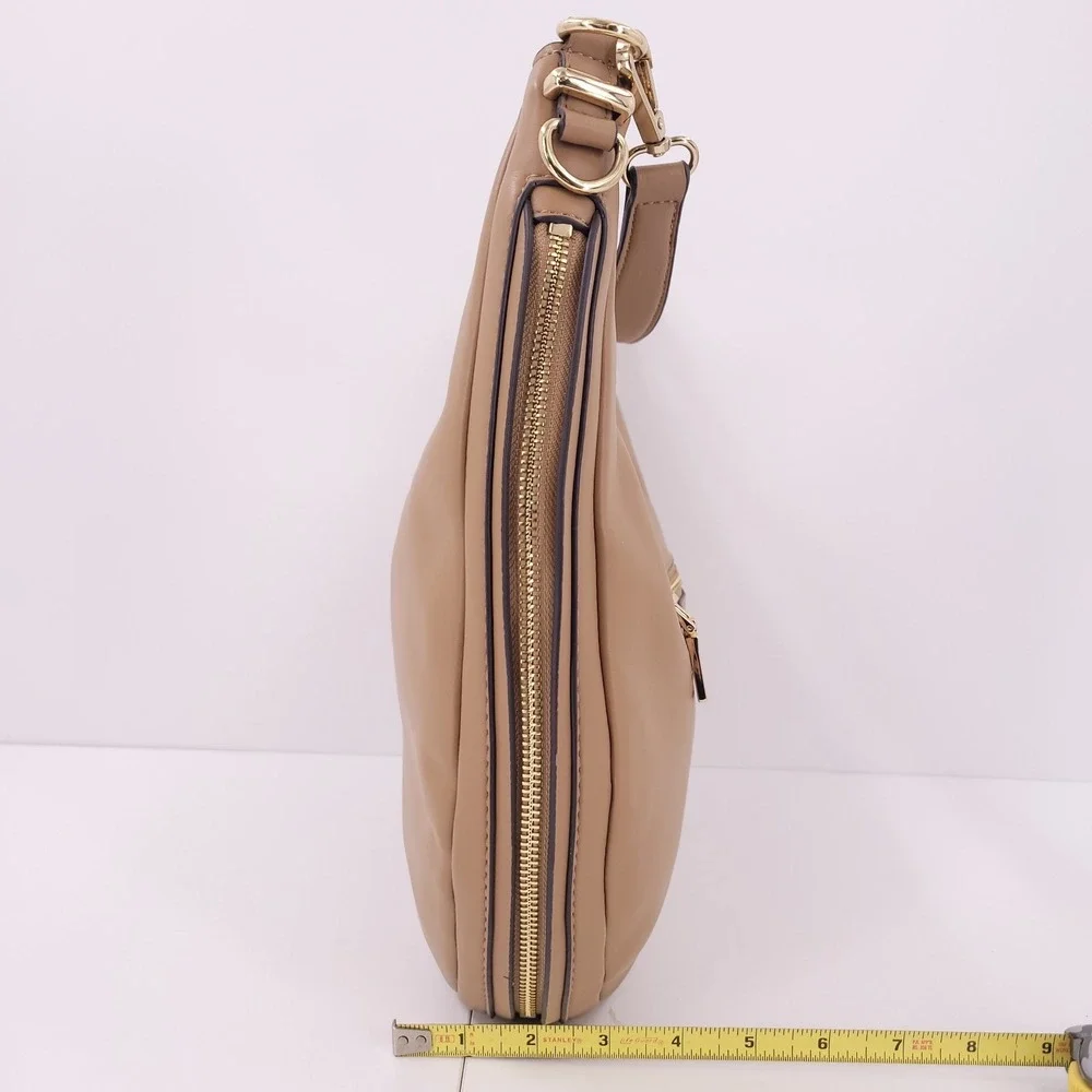 INC Kolleene Hobo Handbag Shoulder Crossbody Camel Expandable Medium Gold Purse